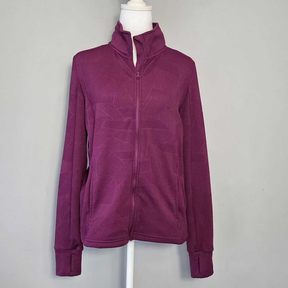 Mondetta Jacquard Full-Zip Active Performance Jacket MD Thumbholes Moisture Wick